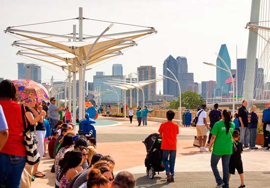 The beautiful new bridge space is a welcome addition to Dallas so close to downtown and with sweeping view of the Dallas Floodway and the Trinity River. Once a place forgotten, thousands of people have already visited the Continental Avenue Bridge.