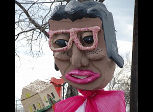 A West Dallas giant, Mattie Nash in the Bridge-o-Rama Festival's Parade of Giants.